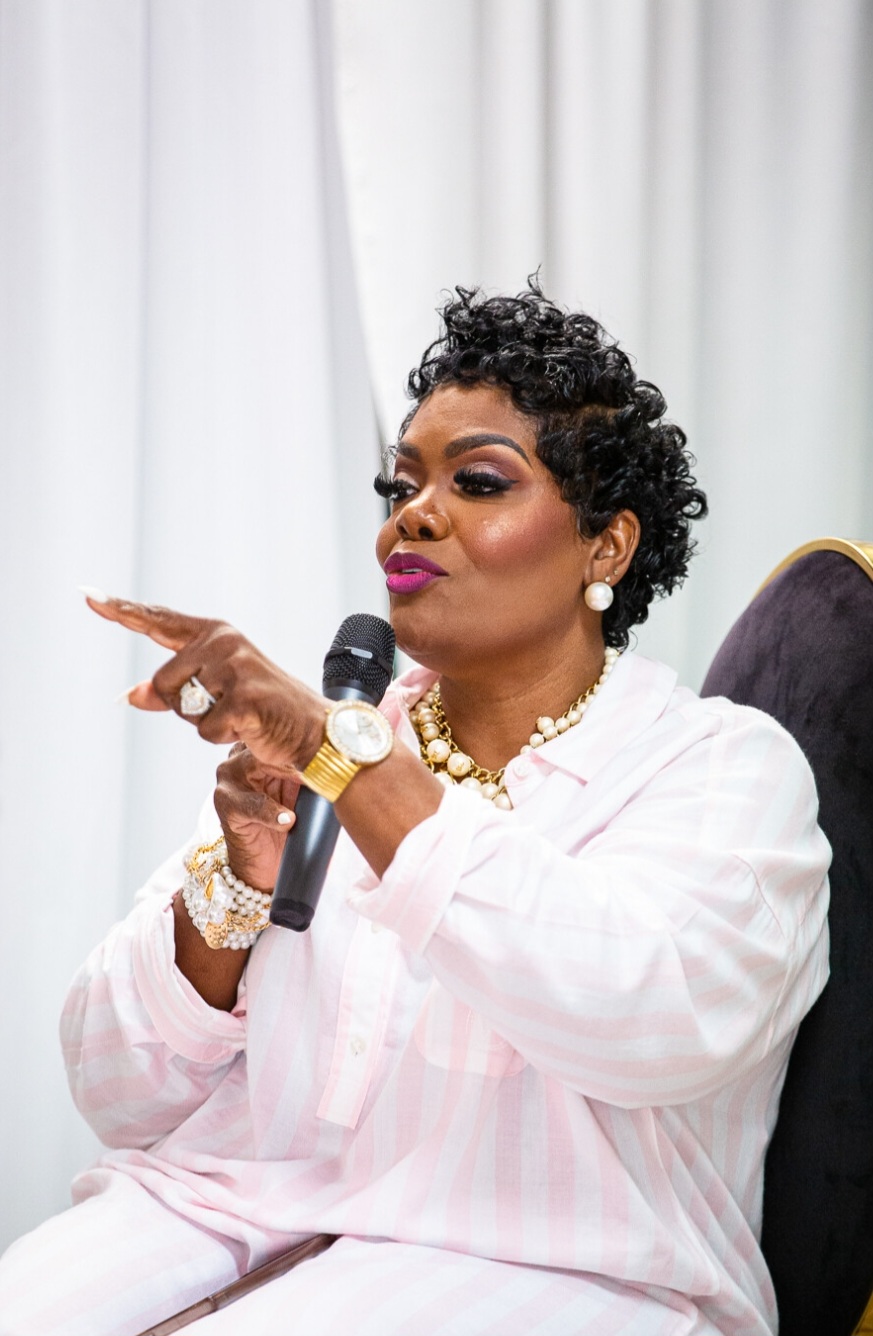 Angela engaging the audience